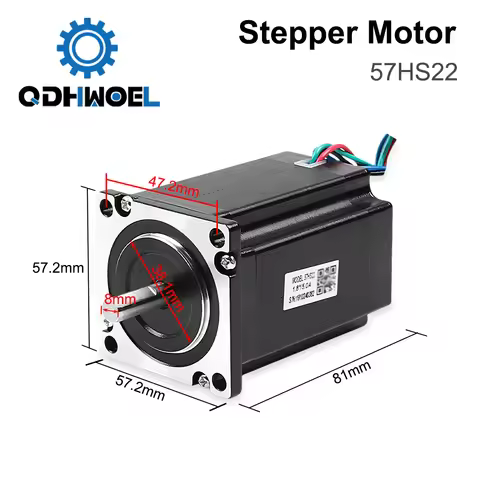 Leadshine 57HS22 Stepper Motor 2 Phase 2.2 N.m 5.6A 8-lead Length 8m Shaft 8mm Nema 23 for CNC Engra