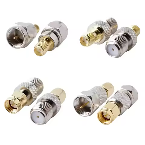1PC Adapter F TV to SMA Male Plug & Female Jack Straight RF Coaxial Connector For Antenna Wire Termi