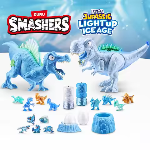 Zuru Smashers Mega Jurassic Lightup Ice Age Series Tyrannosaurus Spinosaurus Surprise Unboxing Assem