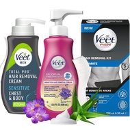 Veet Sensitive Hair Remover Gel Cream Pink | Men Hair Removal Chest & Body | Men Intimate Kit | Mira
