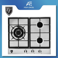 EF HB AG 360 VS A 3 BURNER STAINLESS STEEL GAS HOB