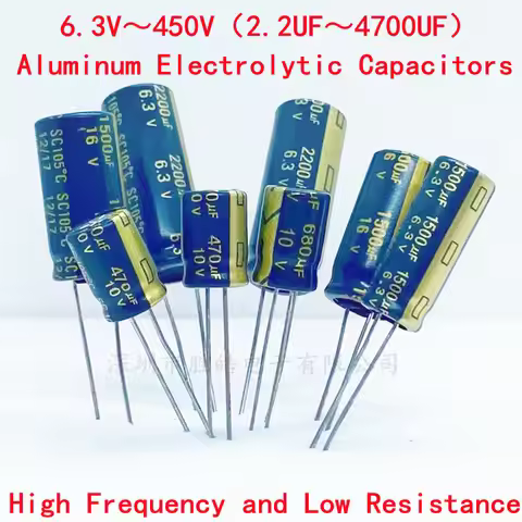 10V 16V 25V 35V 50V 400V High Frequency Low ESR Aluminum Capacitor 100UF 220UF 330UF 470UF 680UF 100