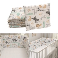 WMMB 6 Pcs Baby Soft Cotton Crib Bumper Newborn Bed Cot Protector Pillows Infant Cushion Mat Nursery Bedding