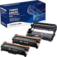 Corded Phone TN660 Toner Cartridge and DR630 Drum Unit Compatible Replacement for Brother TN660 TN-6