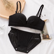 Women Bra And Panties Set Lingerie Size 80-36AB (Black) Variation C
