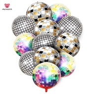 Disco Party Balloons, 12PCS for Birthday Decorations, 22 Inches 4D Colorful Disco Ballon Set, for 70