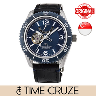 [Time Cruze] Orient Star RE-AT0108L00B Automatic Blue Dial Open Heart Black Leather Men Watch AT0108L00B RE-AT0108L