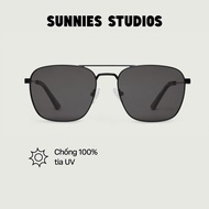 SUNNIES STUDIOS - Val Charcoal Midnight Polarized Pilot Sunglasses - 60335P-1-1