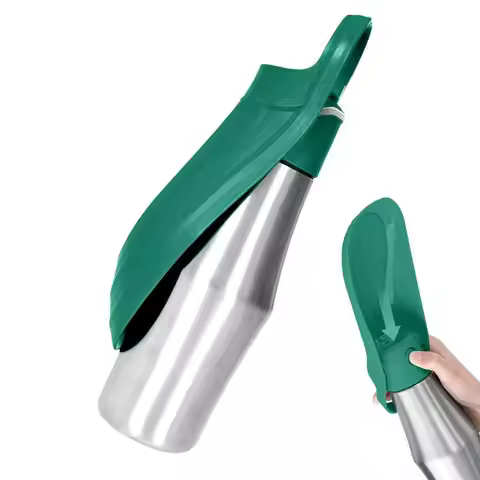 Dog Water Bottle 27oz Stainless Steel Travel Water Dispenser Pet Accessories 2 In 1 Dog Water Bowl F