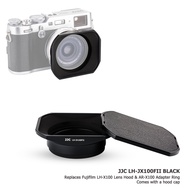 JJC LH-X100 Ống Kính Kim Loại Vuông + Vòng Chuyển Đổi Bộ Lọc 49Mm AR-X100 Cho Máy Ảnh Fuji Fujifilm