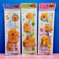 Cartoon cute transparent ruler set 4 pcs ruler student high value simple transparent ruler triangle 