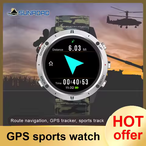 Sunroad New Miltary GPS Sports Watch Men Digital Fitness Tracker Electronic Waterproof Wrist Watches