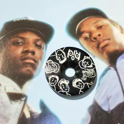 N.W.A Rap Hip-hop Fixed Gear Bike Headset Top Cap Track Bike Stem Cover CNC Aluminum Alloy Eazy-E Dr