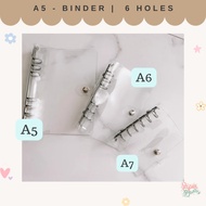PVC Soft Clear A5 binder / A6 Binder planner with ruler clear binder 6 holes