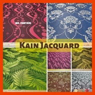 [Cut Length] Kain Langsir Jacquard 55inches 140cm / Semi Blackout Dim-Out Sunblock Curtain Fabric Jacquard Bunga Murah