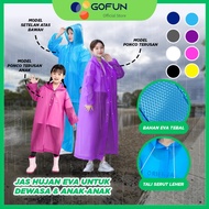 Plain Poncho Raincoat 150g Thick Coat Suit EVA Raincoat Korean Transparent Button Gofun