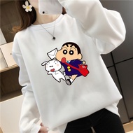 Plus Size Set Loose Tide Velvet Hat Coat Crayon Shin-Chan Hoodie Korean Students Sweater Bertudung