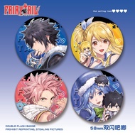 Anime FAIRY TAIL Lucy Erza Natsu Badge  Brooch Pins Cosplay Collection Toys Bag Decor Gifts