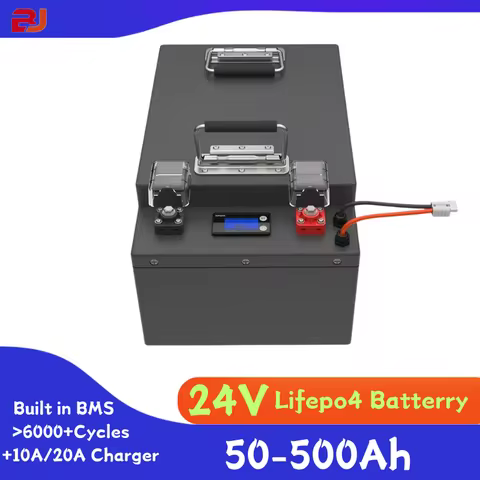 24V Lifepo4 Battery 100Ah 50Ah 150Ah 200Ah 300Ah 400Ah 500Ah LIthium Batterie for 2KW 5KW Inverter B