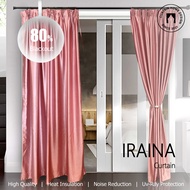 CurtainHomeDesign | Ready Made Curtain !!! Siap Jahit Langsir Iraina Warna Pink Polyester Satin Shin