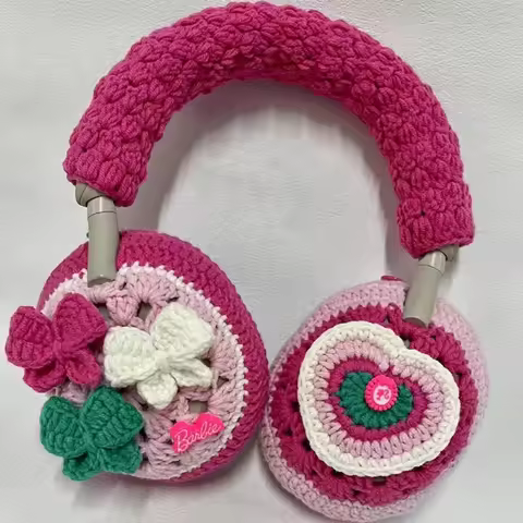 Airpods Pro Case Hand Woven Head-mounted Plush 4 QC45 Trendy Cool for AirPodsMAX Pink Airpod Pro Cas