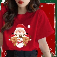 (24 Hours Delivery) Angle Official Merry Christmas T-shirt Santa Claus Tree Printed T57