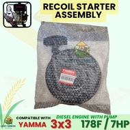 Recoil Starter Assy Assembly 178F/ 3x3 Aircooled Diesel Engine 7HP YAMMA