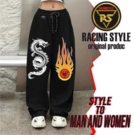 Racing Style Skena Baggy Pants Loose Style Pants Unisex
