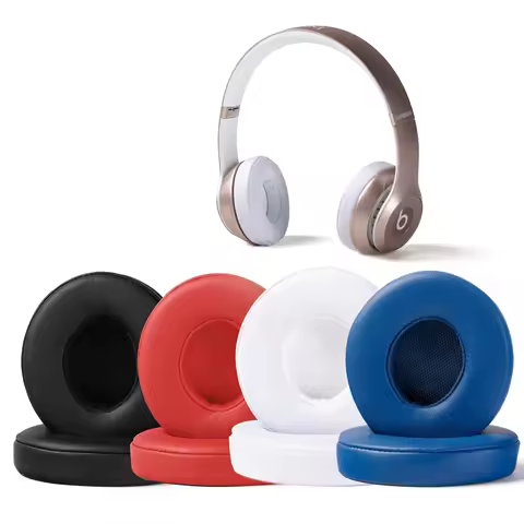 Solo 2 Memory Foam / Protein Leather Replacement Ear Cushion Earpads for Beats by Dre Solo 2 Headpho