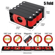 Alat Ukur Waterpass Magnet Lipat Portable Pengukur Sudut Spirit Level Foldable Ruler 36cm 60cm