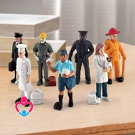 Model teaching children career guidance with 7 characters of businessmen, engineers, doctors, worker