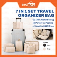 BIG BAG 7 In 1 Set Travel Organizer Bag Travel Bag Organizer Bag Luggage Organizer Bag Packing Cube 