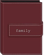 Pioneer Photo Albums 208 Pocket Sewn Leatherette Cover Album with Embroidery Trim Strap Closure for 