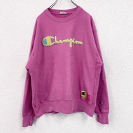 古著Champion Reverse Weave 粉紅色衛衣，L 碼