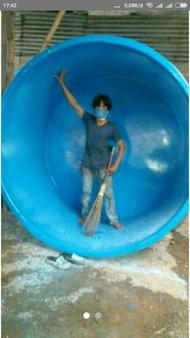 Bak Fiber Kolam Ikan Bulat Ukuran Diameter 200 x 110 CM