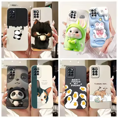 For Infinix Note 10 Pro X695 X695D Case Fashion Cartoon Animal Print Soft Silicone Back Cover For In
