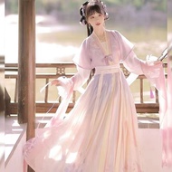 D2G [1697 People Collection] Tang Yuzi Hanfu Female Adult Round Neck Short Half Sleeve Waist-Length 