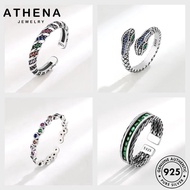 ATHENA JEWELRY Cincin Women Diamond Adjustable Moissanite Perempuan 925 Original Silver Retro Ring M122