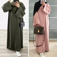 Abaya Arab Bahan Jetblack Polos Full Kancing Cetit Busui Bisa jd