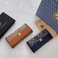[With Box] Tory Burch The Best Choice for 2024 New Women's Long Wallet Embroidered Fabric with Box for Shipping and Gifts