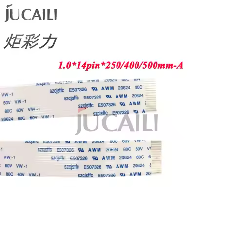 JCL 12Pcs 14Pin Printhead Cable for Epson 4720 I3200 for Solvent/UV Flatbed Printer DTF FFC 14P Flat