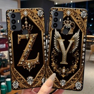 Phone Case For TCL 30SE/TCL 30E/TCL 306/TCL 305 Soft Black Silicone Back Cover Initial Letters Patte