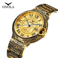 Onola classic fashion men's gold watch