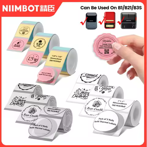 NiiMBOT B21 B1 Round Sticker Labels Sticker Self-adhesive Waterproof Thermal Label Paper For Niimbot