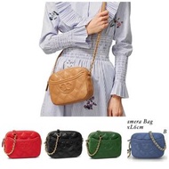 Tory Burch Fleming soft camera bag lambskin chain Bag Crossbody 菱格相機包手袋 021121