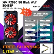 COD SAPPHIRE XFX RX580 RX590 2048sp 8GB D5 DUAL FAN AMD Graphic Graphics Card grafik cards99NWEUsed