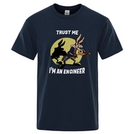 Trust Me Im An Engineer T Shirt For Men Pure Cotton Vintage T-Shirt Round Neck Engineering Tees Clas