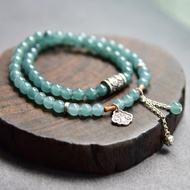 升級冰透【玲瓏】天然危地馬拉翡翠圓珠925銀寓意文藝翡翠手串