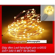 Led fairylight firefly string cr2032 battery - 5 METER LONG STRING 50 BALLS (Includes 2 CR2032 Batte