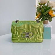 MS0743	Ferragamo 菲拉格慕翻蓋式鍊帶包包 Gancini Flap Lime